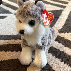Ty Beanie Babies Gray and White Husky Plush - Baltic